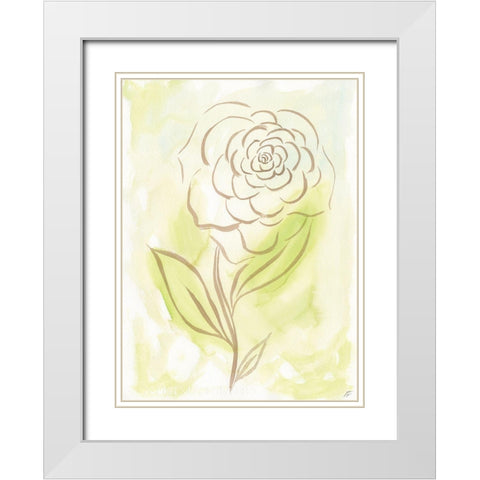 Flower I White Modern Wood Framed Art Print with Double Matting by Lee, Judson