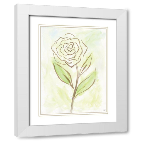 Flower II White Modern Wood Framed Art Print with Double Matting by Lee, Judson