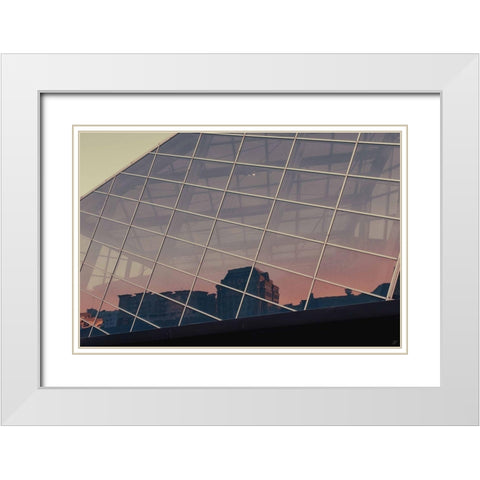 City Sunrise White Modern Wood Framed Art Print with Double Matting by Lee, Judson