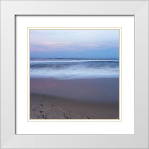 Washy Beach in Pink White Modern Wood Framed Art Print with Double Matting by Lee, Judson