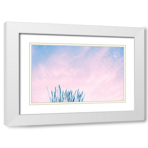 Millennial Pink Sea Grass White Modern Wood Framed Art Print with Double Matting by Lee, Judson