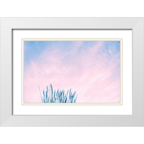 Millennial Pink Sea Grass White Modern Wood Framed Art Print with Double Matting by Lee, Judson
