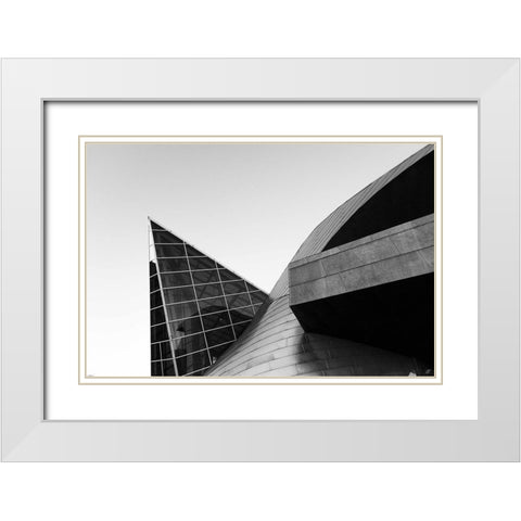 Glass and Metal White Modern Wood Framed Art Print with Double Matting by Lee, Judson