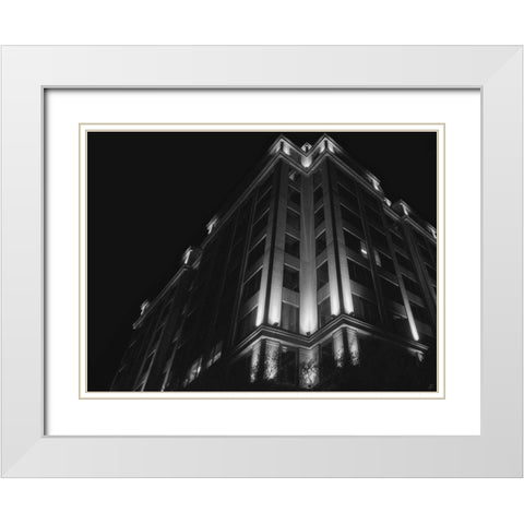 Big Building at Night I White Modern Wood Framed Art Print with Double Matting by Lee, Judson