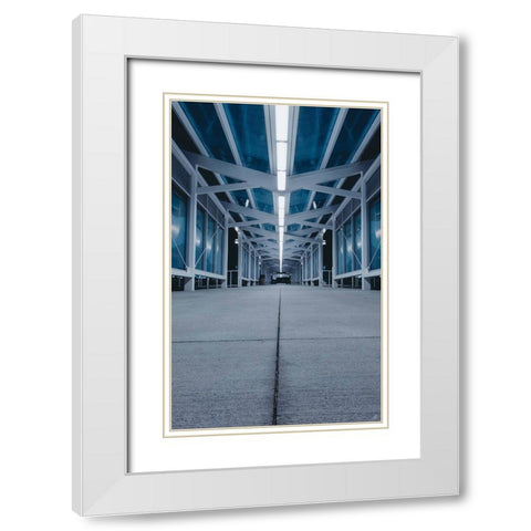 Blue Concrete Walkway White Modern Wood Framed Art Print with Double Matting by Lee, Judson