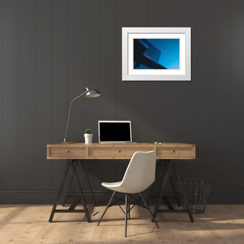 Blue Monday White Modern Wood Framed Art Print with Double Matting by Lee, Judson