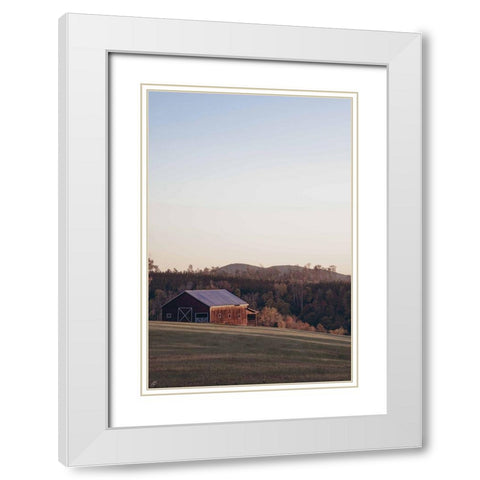 Sunlit Barn White Modern Wood Framed Art Print with Double Matting by Lee, Judson