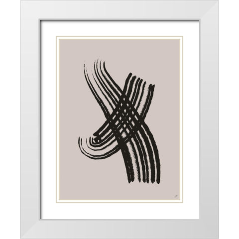 Hake Scrapes II White Modern Wood Framed Art Print with Double Matting by Lee, Judson