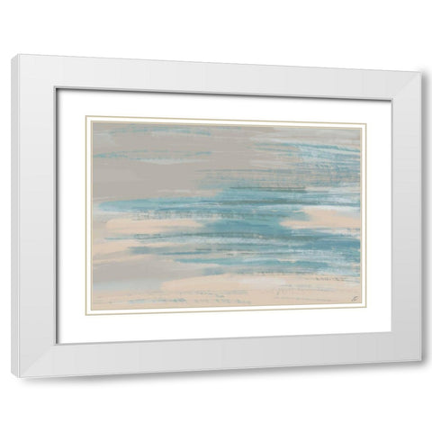 Tan-Peach-Teal White Modern Wood Framed Art Print with Double Matting by Lee, Judson