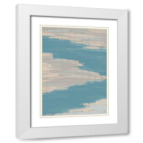 Teal River White Modern Wood Framed Art Print with Double Matting by Lee, Judson