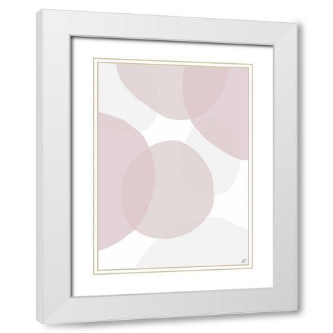 Pink Beach Glass White Modern Wood Framed Art Print with Double Matting by Lee, Judson