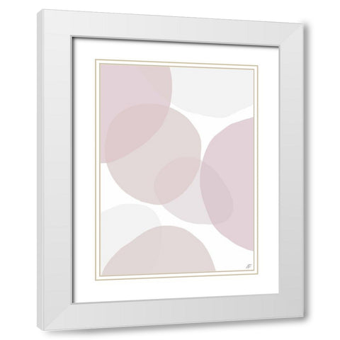 Pink Beach Glass II White Modern Wood Framed Art Print with Double Matting by Lee, Judson