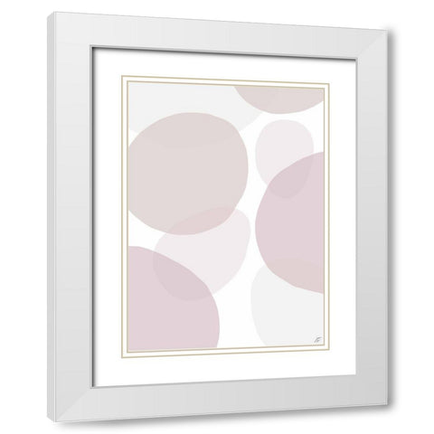 Pink Beach Glass III White Modern Wood Framed Art Print with Double Matting by Lee, Judson