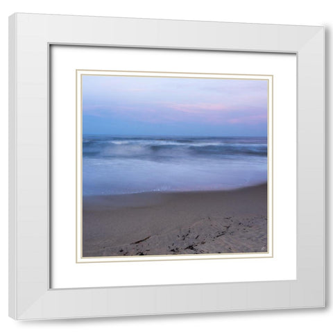 Washy Beach White Modern Wood Framed Art Print with Double Matting by Lee, Judson