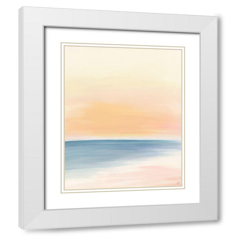 Soft Sunset White Modern Wood Framed Art Print with Double Matting by Lee, Judson