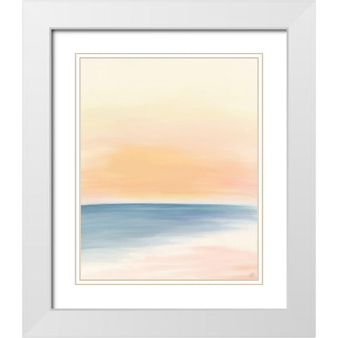 Soft Sunset White Modern Wood Framed Art Print with Double Matting by Lee, Judson