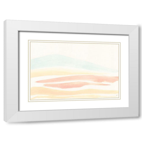 Peachy Soft Hills White Modern Wood Framed Art Print with Double Matting by Lee, Judson