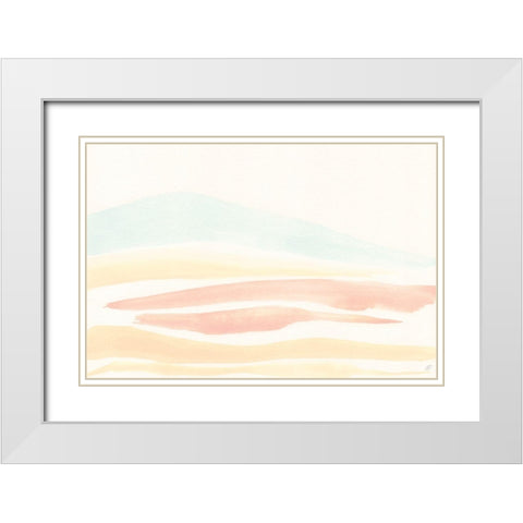 Peachy Soft Hills White Modern Wood Framed Art Print with Double Matting by Lee, Judson