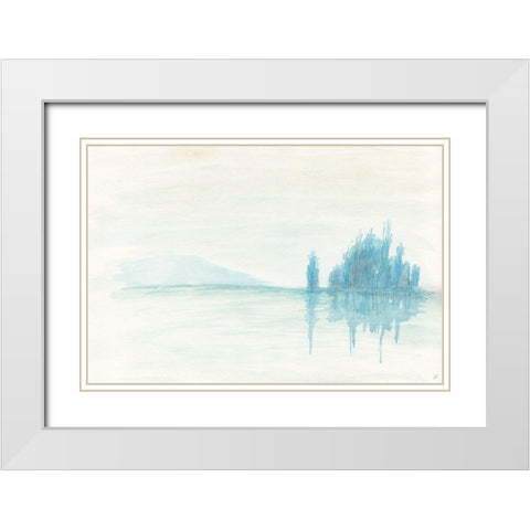 Green Tea Reflections White Modern Wood Framed Art Print with Double Matting by Lee, Judson
