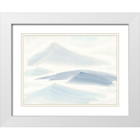 Distant Mountain Solo White Modern Wood Framed Art Print with Double Matting by Lee, Judson