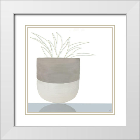 Potted Plant White Modern Wood Framed Art Print with Double Matting by Lee, Judson