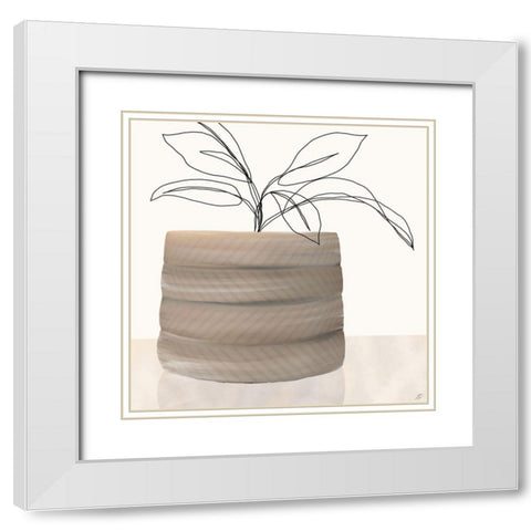 Pot Reflection White Modern Wood Framed Art Print with Double Matting by Lee, Judson