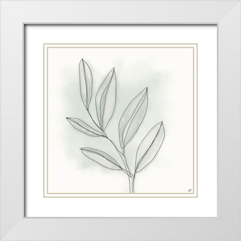 Line Grass White Modern Wood Framed Art Print with Double Matting by Lee, Judson