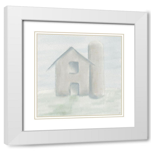 Single Barn White Modern Wood Framed Art Print with Double Matting by Lee, Judson