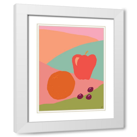 Fruity Fruits White Modern Wood Framed Art Print with Double Matting by Lee, Judson