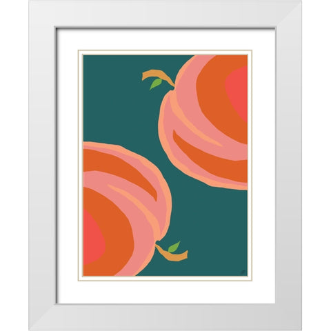 Peaches White Modern Wood Framed Art Print with Double Matting by Lee, Judson