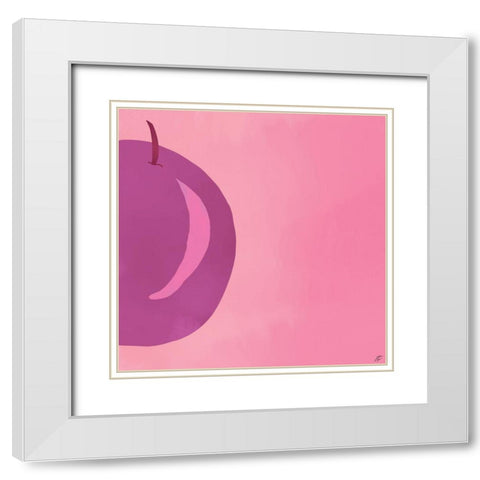 Plum II White Modern Wood Framed Art Print with Double Matting by Lee, Judson