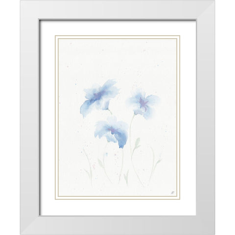 Blue Drop White Modern Wood Framed Art Print with Double Matting by Lee, Judson
