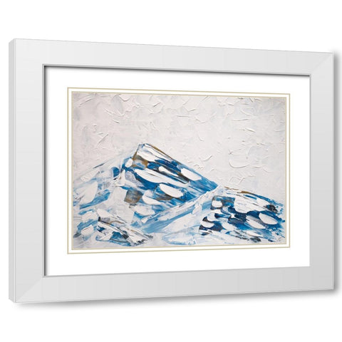 Blue and Gold Mountains White Modern Wood Framed Art Print with Double Matting by Lee, Judson