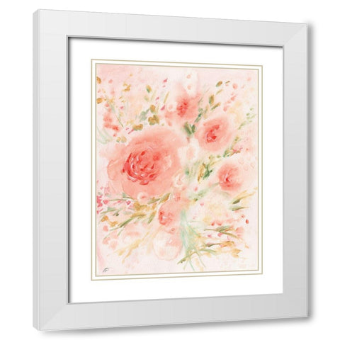 Loosely Floral White Modern Wood Framed Art Print with Double Matting by Lee, Judson