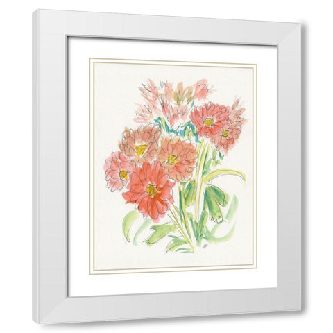Ink Wash Bouquet White Modern Wood Framed Art Print with Double Matting by Lee, Judson