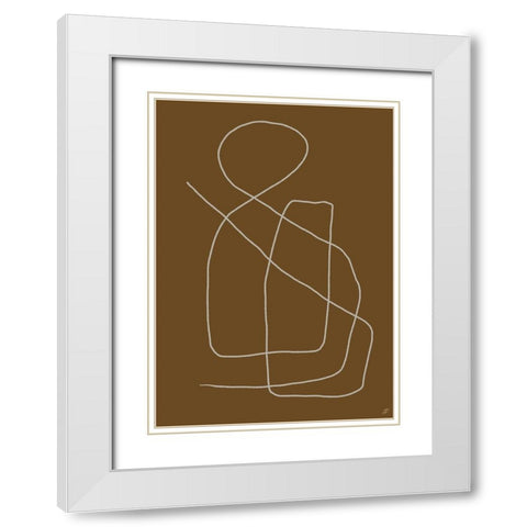 Scribbles on Brown White Modern Wood Framed Art Print with Double Matting by Lee, Judson