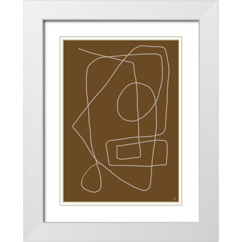 Scribbles on Brown II White Modern Wood Framed Art Print with Double Matting by Lee, Judson