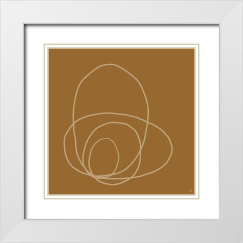 Scribbles on Orange White Modern Wood Framed Art Print with Double Matting by Lee, Judson
