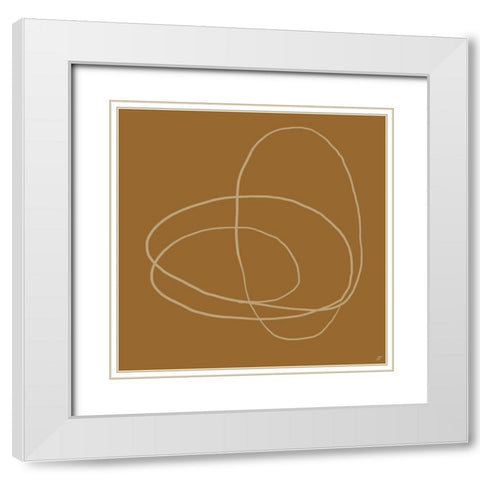Scribbles on Orange II White Modern Wood Framed Art Print with Double Matting by Lee, Judson