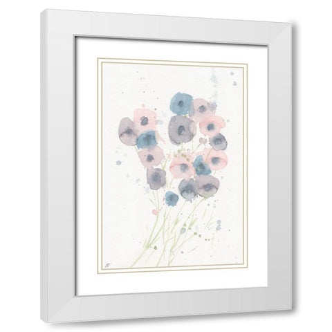 Cotton Candy Florals White Modern Wood Framed Art Print with Double Matting by Lee, Judson
