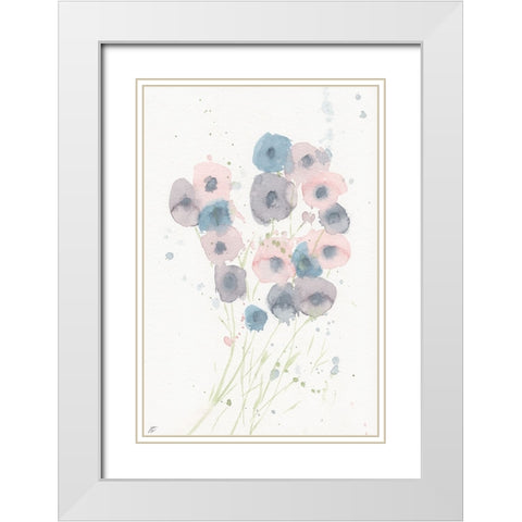 Cotton Candy Florals White Modern Wood Framed Art Print with Double Matting by Lee, Judson