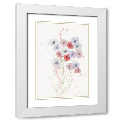 Cotton Candy Florals II White Modern Wood Framed Art Print with Double Matting by Lee, Judson