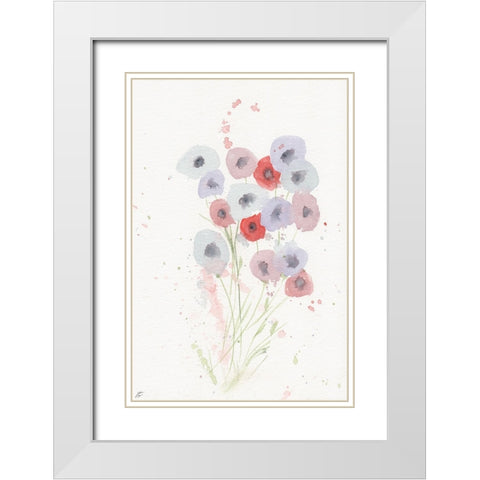 Cotton Candy Florals II White Modern Wood Framed Art Print with Double Matting by Lee, Judson