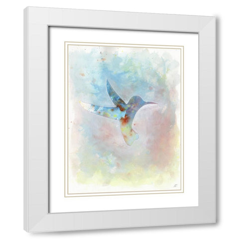 Hummingbird White Modern Wood Framed Art Print with Double Matting by Lee, Judson