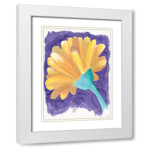Vivid Flower White Modern Wood Framed Art Print with Double Matting by Lee, Judson