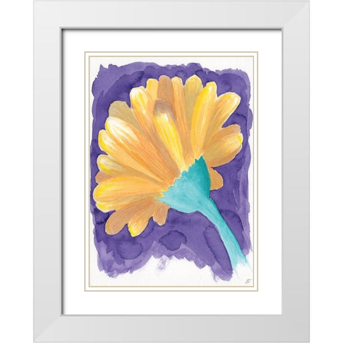 Vivid Flower White Modern Wood Framed Art Print with Double Matting by Lee, Judson