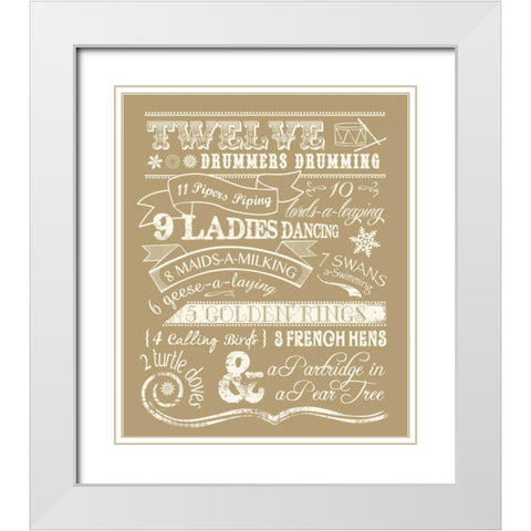 Twelve Days I White Modern Wood Framed Art Print with Double Matting by Longfellow Designs