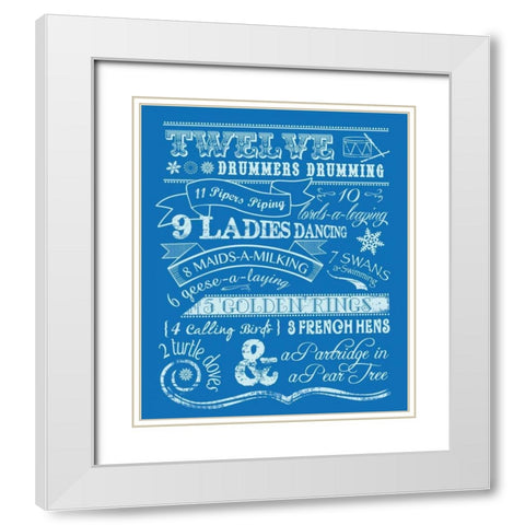 Twelve Days II White Modern Wood Framed Art Print with Double Matting by Longfellow Designs