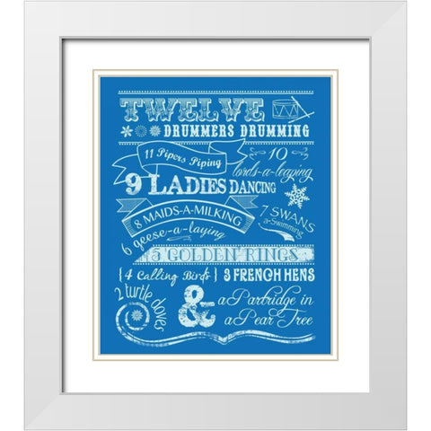 Twelve Days II White Modern Wood Framed Art Print with Double Matting by Longfellow Designs