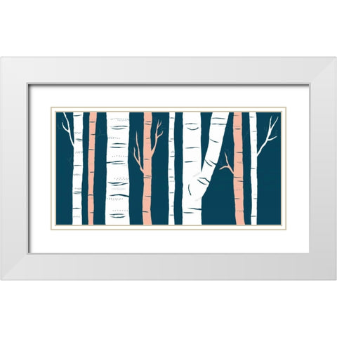 Birch White Modern Wood Framed Art Print with Double Matting by Designs, Longfellow